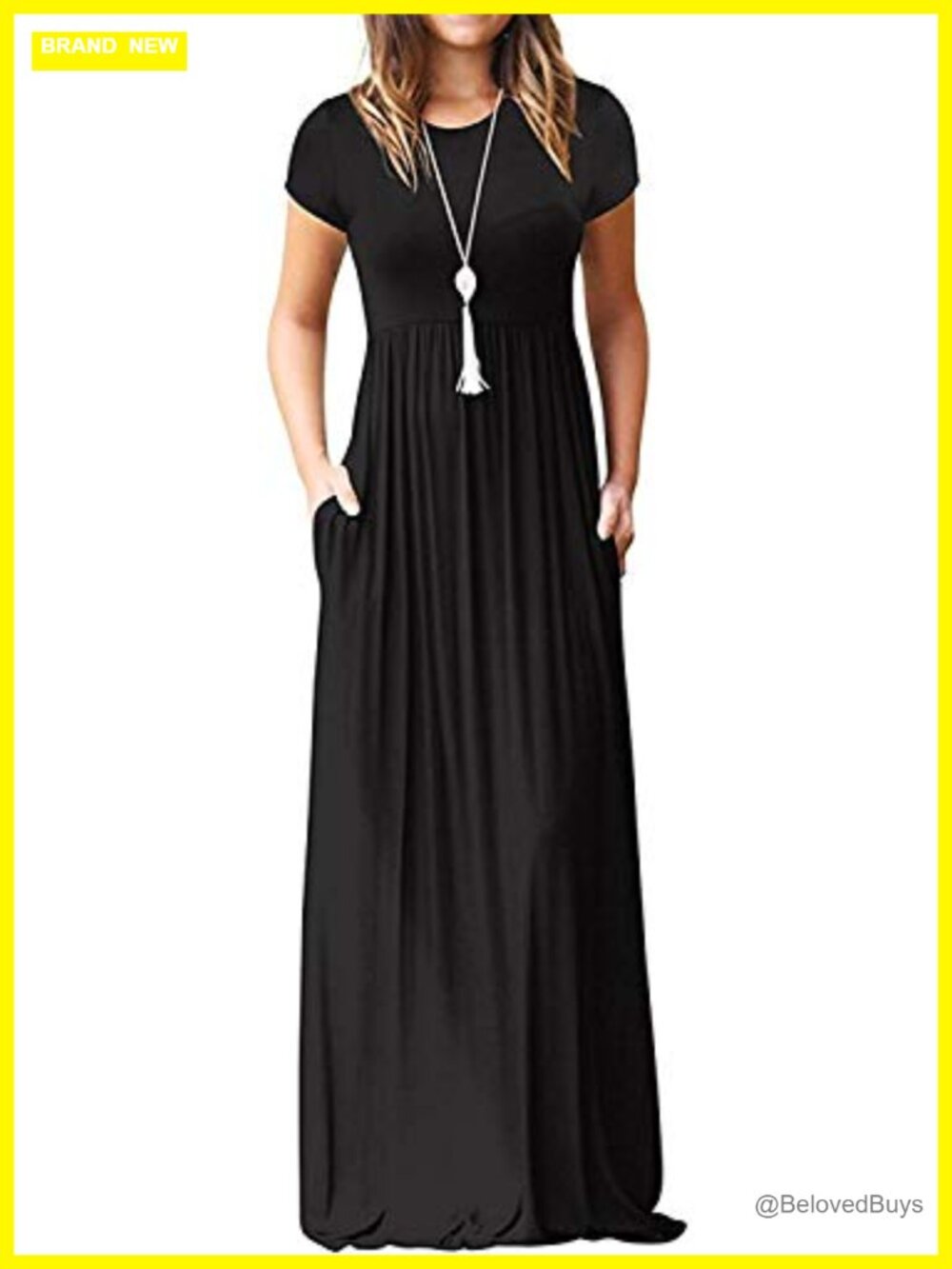 Maxi Dress Women Short Sleeve Casual Summer Loose Comfy Long Dresses with